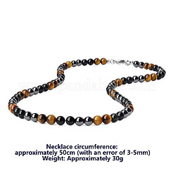 Ожерелья из круглых бусин из синтетического немагнитного гематита&nbsp;YX5918-3