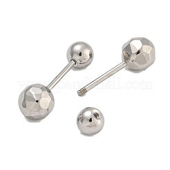 304ステンレススチール軟骨ピアス  ステンレス鋼色  ラウンド  5mm&nbsp;EJEW-B066-01K-P