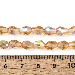 Transparentes perles de verre de galvanoplastie brins&nbsp;EGLA-N023-6x8mm-A05