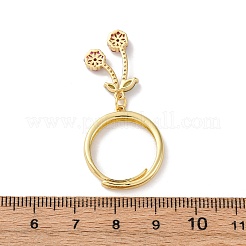 Открытые манжеты из латуни с микропаве и цирконием для женщин RJEW-U057-12C-G