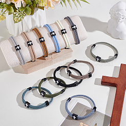 12шт 12-х цветные плетеные веревочные полиэстеровые шнуры-браслеты BJEW-WR0001-05