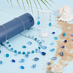 4 пакетик 2 видов прозрачных стеклянных бусин сегментированные разноцветные бусины&nbsp;GLAA-PH0003-25B