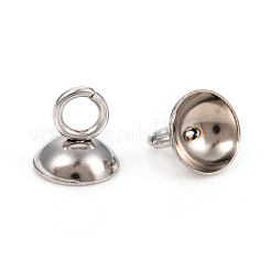 Pendentifs à capuchon de perle en acier inoxydable 201&nbsp;STAS-L244-27D-P