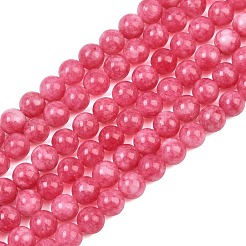 染め加工天然石ホワイトジェイドビーズ連売り  スムーズなラウンド  サクランボ色  6.3mm  穴：1mm  約64個/連  15.16''（38.5センチメートル）&nbsp;GG-CBAD029-A10-6mm
