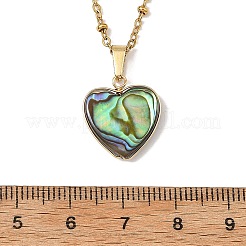 Herzförmiger Anhänger aus natürlicher Abalone-/Paua-Muschel&nbsp;NJEW-JN06368