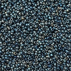 MIYUKIラウンドロカイユビーズ  日本製シードビーズ  11/0  （rr2008)マットメタリック緑青アイリス  2x1.3mm  穴：0.8mm  約50000個/ポンド&nbsp;SEED-G007-RR2008