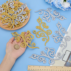 6 пара 2-х цветных аппликаций с цветочным узором в этническом стиле&nbsp;PATC-ME0001-14