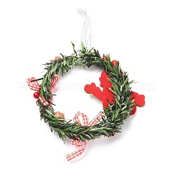 プラスチック製のクリスマスリースの装飾  玄関のクリスマスの屋内の家の装飾のため  クマの柄  160~180mm&nbsp;HJEW-B002-01