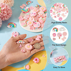 70 шт. 14 стиля непрозрачных и прозрачных смоляных кабошонов&nbsp;RESI-TA0004-77