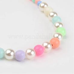 Acrilico perla imitazione laureato bambini perline collane&nbsp;NJEW-JN01587