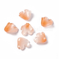 電気メッキガラスペンダント  花びらのチャーム  オレンジ  20x19x4mm  穴：1.2mm&nbsp;EGLA-H102-02F