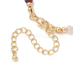 Bracelets en laiton et perles rondelles de jade naturel teint de Malaisie pour femmes&nbsp;BJEW-JB13323-02