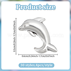 120 шт. 30 вида бусин из цинкового сплава FIND-HY0004-14