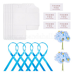 Прозрачные подарочные коробки для упаковки конфет из ПВХ с лентой и искусственным цветком CON-TAC0001-20B