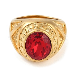 Овальные стеклянные кольца из нержавеющей стали 304 RJEW-D083-14G-02