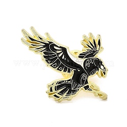 Broche en émail animal, insigne en alliage d'or clair pour sac à dos de vêtements, motif oiseau, 26.5x32x1.5mm