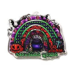 Halloween-Anhänger aus Acryl, Regenbogen, 31.5x36x2 mm, Bohrung: 1.4 mm