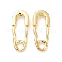 Accessoires de clous d'oreilles en alliage, avec 925 épingles en argent sterling et boucles horizontales, forme de broche de sécurité, or, 25.5x10.5x3mm, Trou: 3.5mm, pin: 0.6 mm