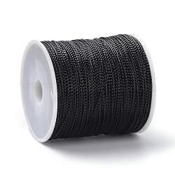 1mm ジュエリー編組糸メタリック糸  ポリエステル糸  ブラック  1mm  約109.36ヤード（100m）/ロール
