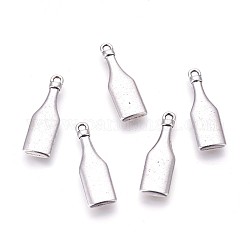 Tibetan Style Alloy Pendants, Lead Free and Cadmium Free, Bottle, Antique Silver Color, Size: about 30mm long, 9mm wide, 3mm thick, hole: 2mm