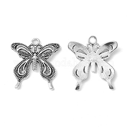 Tibetan Style Alloy Butterfly Pendants, Cadmium Free & Lead Free, Antique Silver, 26.5x24x3mm, Hole: 2mm, about 420pcs/1000g