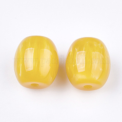Perles en résine, pierre d'imitation, ovale, or, 17~17.5x16mm, Trou: 3mm