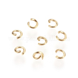 304 Edelstahl offenen Ringe springen, golden, 22 Gauge, 3x0.6 mm, Innendurchmesser: 1.6 mm, ca. 1500 Stk. / Beutel