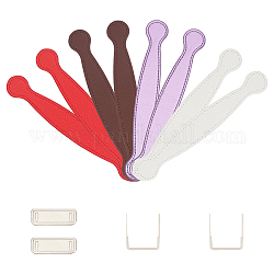 Chgcraft pu Ledertaschengriff, mit  eisernem Zubehör, kantille, Taschenersatzzubehör, Mischfarbe, 22x3.2x0.4 cm, 4 Farben, 2 Stk. je Farbe, 8 Stück / Set