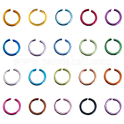 Sunnyclue 3200 pz 20 anelli di salto aperti filo di alluminio di colori, anello rotondo, colore misto, 20 gauge, 6x0.8mm, diametro interno: 5mm, 160 pz / colore