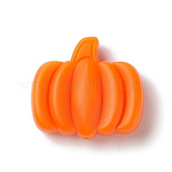 Christmas Silicone Focal Beads, Pumpkin, Dark Orange, 27x30x10mm, Hole: 3mm