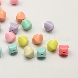 Perles acryliques opaques, carrée, couleur mixte, 11.5x10x10mm, Trou: 2mm