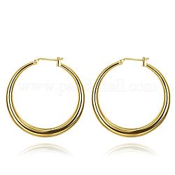 Очаровательны дизайн серьги кольцо латунь обруча, золотые, 35x5 мм