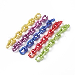 Cadenas portacables de acrílico opaco hechas a mano, para la fabricación de cadenas de bolsos, color mezclado, Enlaces: 31x19x5 mm, 39.37 pulgada (1 m) / hebra
