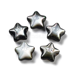 Shell perle naturali labbro nero, guscio di acqua dolce, stella, nero, 10x10x4.5mm, Foro: 0.8 mm