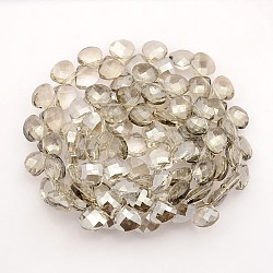 Triangle Electroplate Pearl Luster Plated Glass Beads Strands, Faceted, Gainsboro, 11.5x13x6.5mm, Hole: 1mm, about 100pcs/strand, 28.3 inch