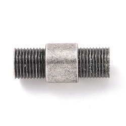 Vakuumbeschichtung im tibetischen Stil. 304 Magnetverschluss aus Edelstahl mit Klebeenden, Kolumne, Antik Silber Farbe, 23.5 mm, Bohrung: 6 mm
