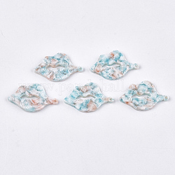 Cellulose Acetate(Resin) Pendants, Lip, Pale Turquoise, 31.5x19x2.5mm, Hole: 1.5mm