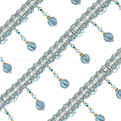 Superfindings 6m gris perlé pendentif boule suspendue gland frange garniture plasitc perle couture garniture frange gland pour rideau nappe décoration de la maison