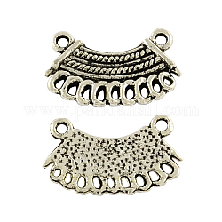 Tibetan Style Alloy Trapezoid Pendant Links, Cadmium Free & Lead Free, Antique Silver, 19x12x2mm, Hole: 1.5mm, about 833pcs/1000g