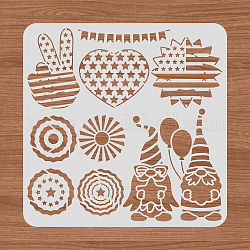 Large Plastic Reusable Drawing Painting Stencils Templates, for Painting on Scrapbook Fabric Tiles Floor Furniture Wood, Square, Flag Pattern, 300x300mm