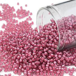 Cuentas de semillas redondas toho, Abalorios de la semilla japonés, (959) color interior amatista claro / forrado rosa, 11/0, 2.2mm, agujero: 0.8 mm, aproximamente 1110 unidades / 10 g