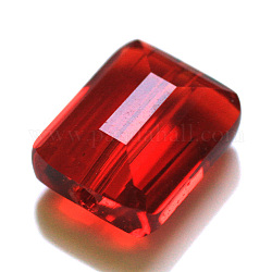 Abalorios de cristal austriaco de imitación, aaa grado, facetados, Rectángulo, rojo, 8x9.5x5mm, agujero: 0.9~1 mm