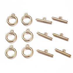 Fermoirs de bijoux en alliage anneau bascule fermoirs, or clair, anneau: 18x15x2 mm, trou: 2 mm, bar: 7x23x2 mm, Trou: 2mm