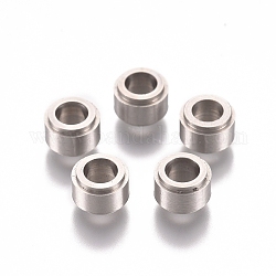 201 Stainless Steel Beads, Column, Stainless Steel Color, 6x4mm, Hole: 3.5mm