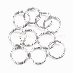 304 acero inoxidable anillos partidos, anillos de salto de doble bucle, color acero inoxidable, 13x2mm, aproximamente 11 mm de diámetro interior