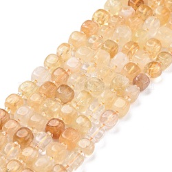 Naturali giallo perle di quarzo fili, con perline semi, quadrato, 6~7x6~7x6~7mm, Foro: 1 mm, circa 45pcs/filo, 15.16 pollice (38.5 cm) ~ 15.83 pollici (40.2 cm)