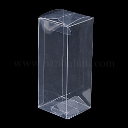 Rechteck transparente Kunststoff-PVC-Box-Geschenkverpackung, wasserdichte Faltschachtel, für Spielzeug & Formen, Transparent, Entfalten: 21.2x8cm, fertiges Produkt: 4x4x12cm