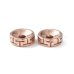 Ion Plating(IP) 304 Stainless Steel Beads, Flat Round, Rose Gold, 8x3mm, Hole: 2mm