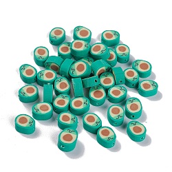Perles en pâte polymère manuel, Avocat, turquoise, 10~10.5x8x4.5~5mm, Trou: 1.4mm