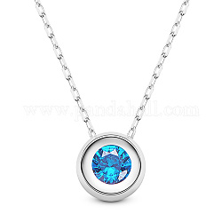 Shegrace 925 collane con pendente in argento sterling placcato rodio, con il grado aaa zirconi, platino, cielo blu, 16.54 pollice (42 cm)
